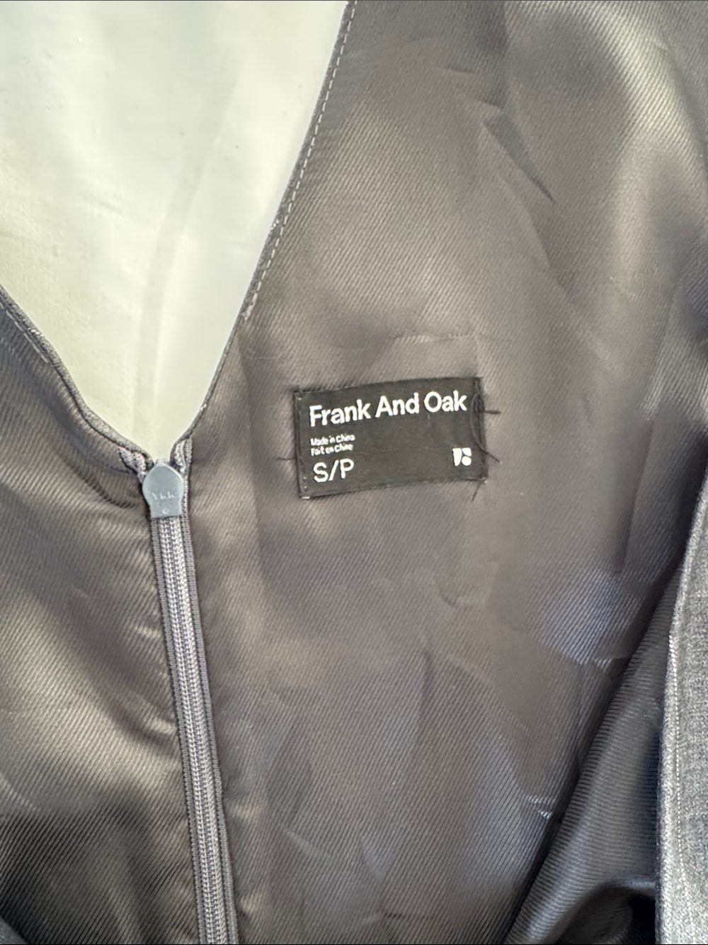 Frank & Oak Gray Pinstripe V-Neck Shift Dress - Picture 6 of 12